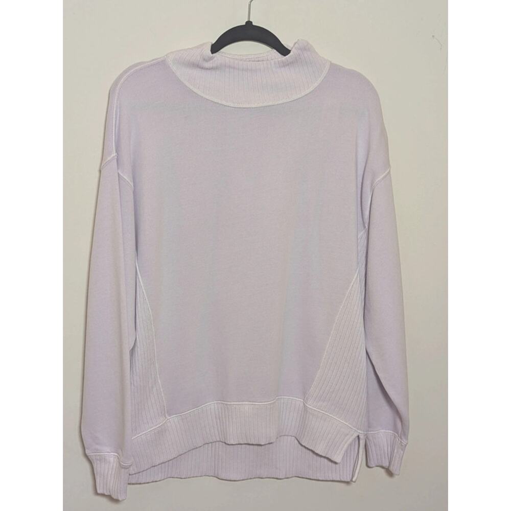 Aerie Lavender Relaxed Fit Sweatshirt with Ribbed Detail XXS (oversized)
